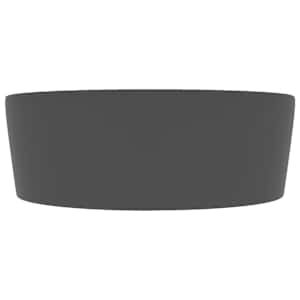 Luxusní umyvadlo přepad matné tmavě šedé 36 x 13 cm keramické - obrázek 4
