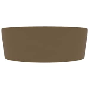 Luxusní umyvadlo s přepadem matné krémové 36 x 13 cm keramické - obrázek 4