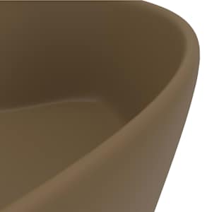 Luxusní umyvadlo s přepadem matné krémové 36 x 13 cm keramické - obrázek 6