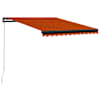 vidaXL k&auml;sitsi sisset&otilde;mmatav varikatus, 300 x 250 cm, oranž ja pruun
