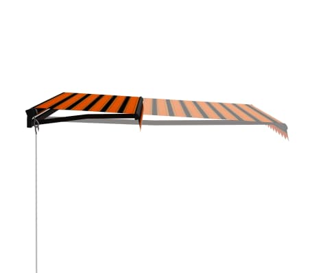 vidaXL käsitsi sissetõmmatav varikatus, 300 x 250 cm, oranž ja pruun