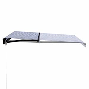 Ručně zatahovací markýza 350 x 250 cm modrobílá - obrázek 2