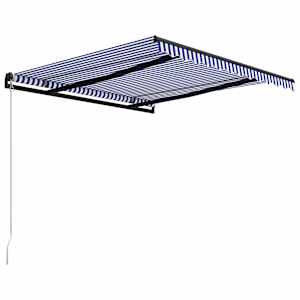 Ručně zatahovací markýza 350 x 250 cm modrobílá - obrázek 3