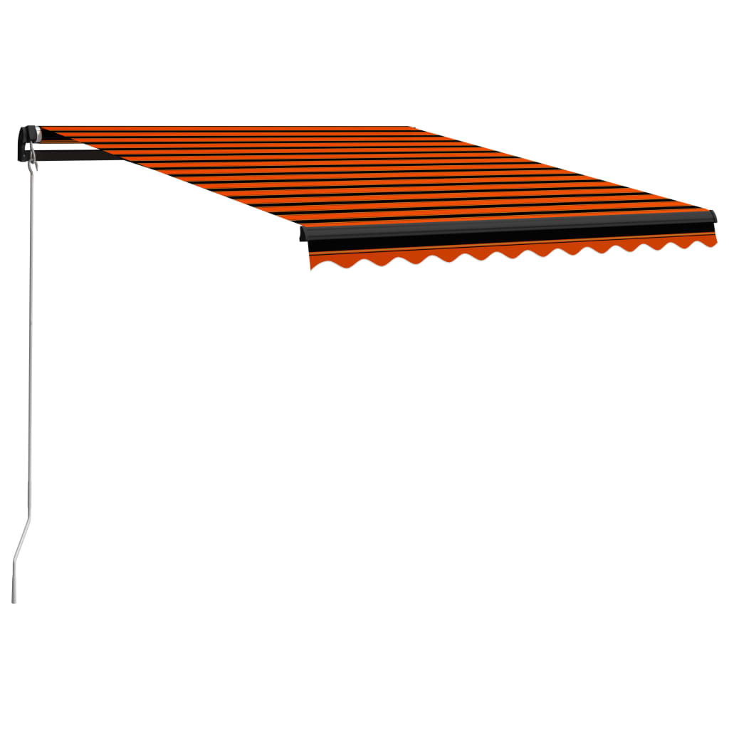 vidaXL Ručně zatahovací markýza 350 x 250 cm oranžovo-hnědá