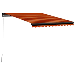 Ručně zatahovací markýza 350 x 250 cm oranžovo-hnědá - obrázek 1