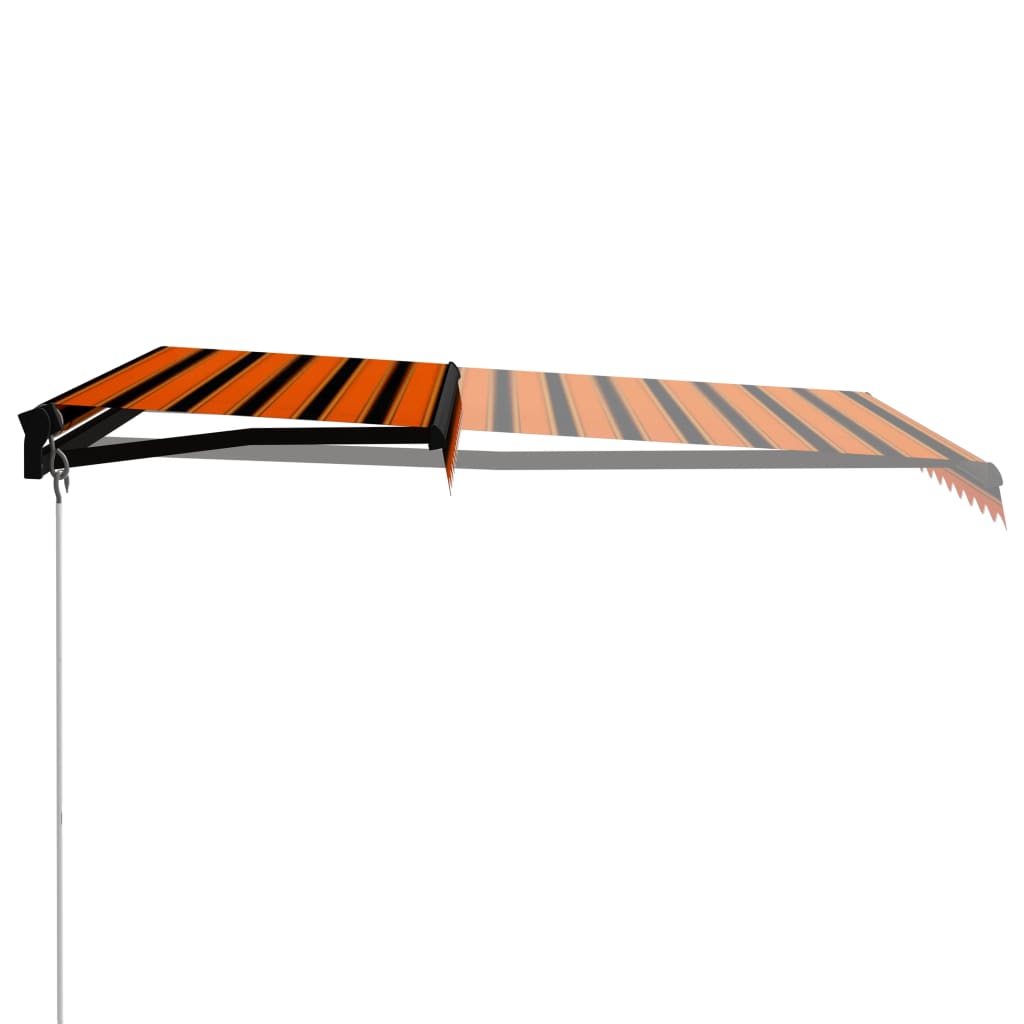 vidaXL Luifel handmatig uittrekbaar 350x250 cm oranje en bruin afbeelding