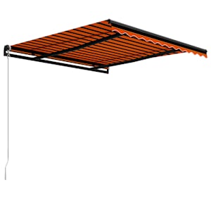 Ručně zatahovací markýza 350 x 250 cm oranžovo-hnědá - obrázek 3