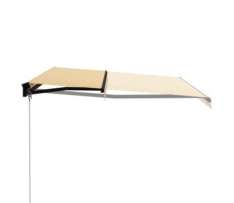 vidaXL käsitsi sissetõmmatav varikatus, 400x300 cm, kollane ja valge