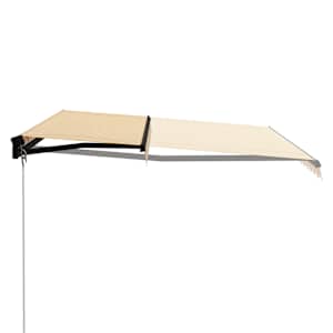 vidaXL käsitsi sissetõmmatav varikatus, 400x300 cm, kollane ja valge