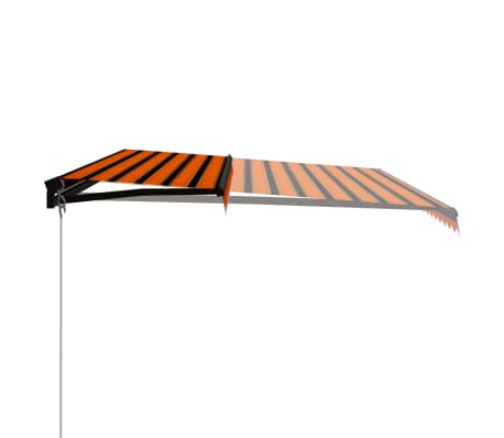 vidaXL Luifel handmatig uittrekbaar 500x300 cm oranje en bruin