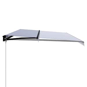 vidaXL Rankiniu būdu i&scaron;traukiama markizė, mėlyna ir balta, 600x300cm