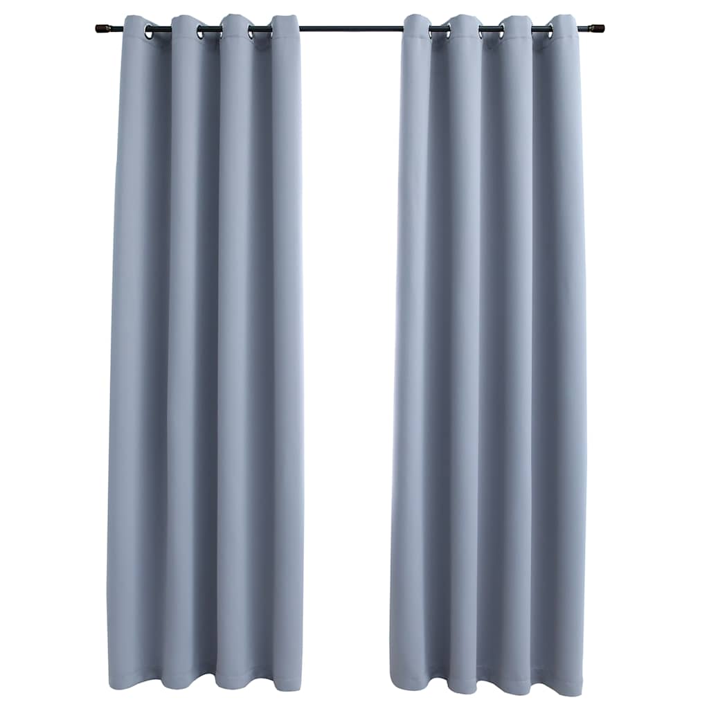 

vidaXL Blackout Curtains with Rings 2 pcs Gray 54"x63" Fabric
