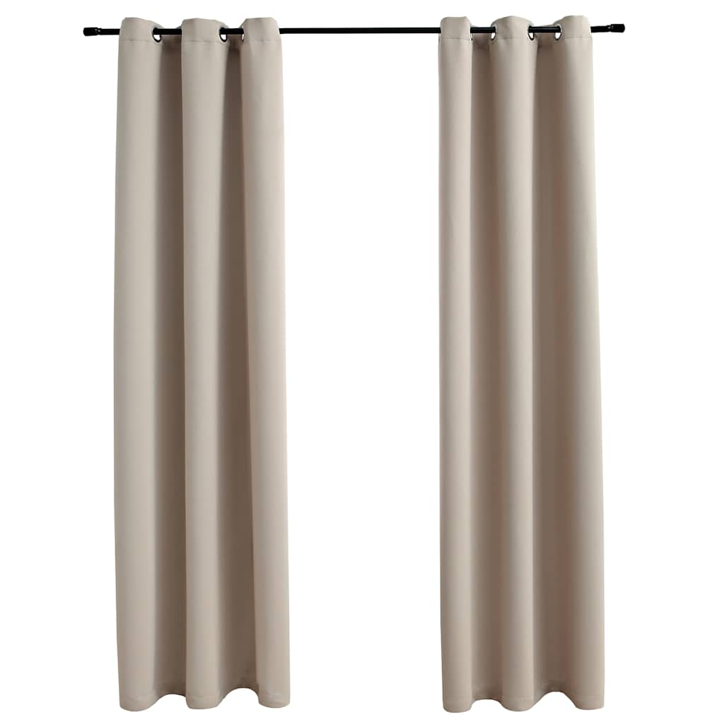 

vidaXL Blackout Curtains with Rings 2 pcs Beige 37"x63" Fabric