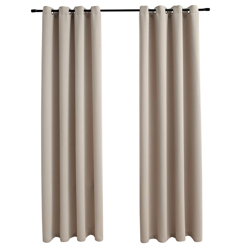 

vidaXL Blackout Curtains with Rings 2 pcs Beige 54"x84" Fabric
