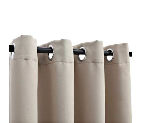 vidaXL Blackout Curtains with Rings 2 pcs Beige 54"x84" Fabric