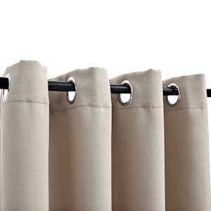 vidaXL Blackout Curtains with Rings 2 pcs Beige 54"x84" Fabric