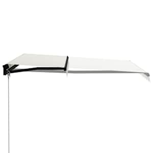 Ručně zatahovací markýza s LED světlem 300 x 250 cm krémová - obrázek 3