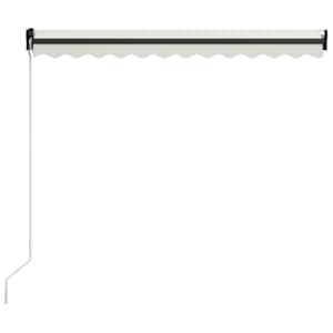 Ručně zatahovací markýza s LED světlem 300 x 250 cm krémová - obrázek 4