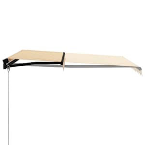Ručně zatahovací markýza s LED světlem 300 x 250 cm žluto-bílá - obrázek 3