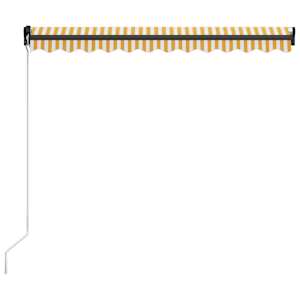 Ručně zatahovací markýza s LED světlem 300 x 250 cm žluto-bílá - obrázek 4