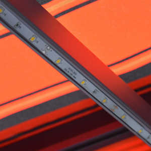Ručně zatahovací markýza s LED světlem 350x250 cm oranžovohnědá - obrázek 6