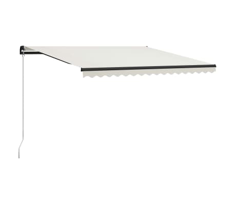 vidaXL Rankiniu būdu i&scaron;traukiama markizė su LED, kreminė, 400x300cm