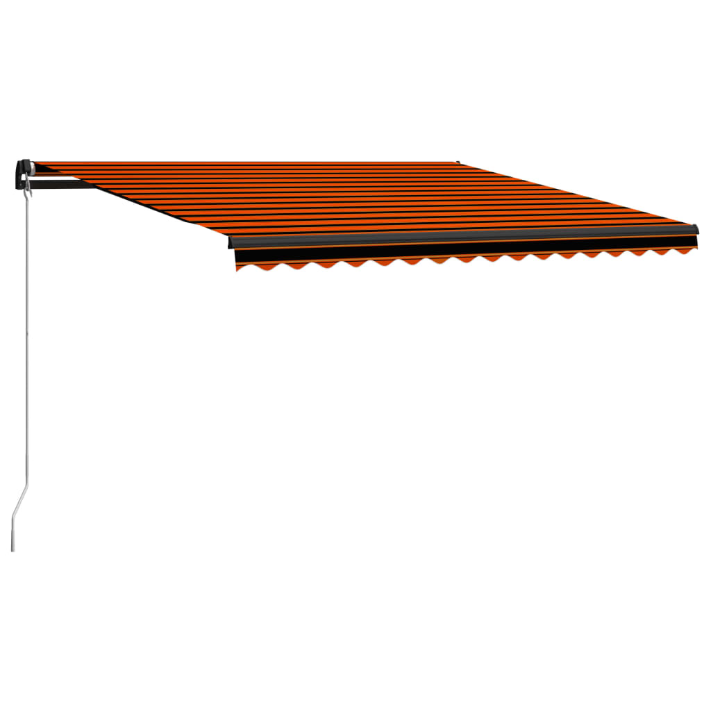 

vidaXL Luifel handmatig uittrekbaar met LED 400x300 cm oranje en bruin