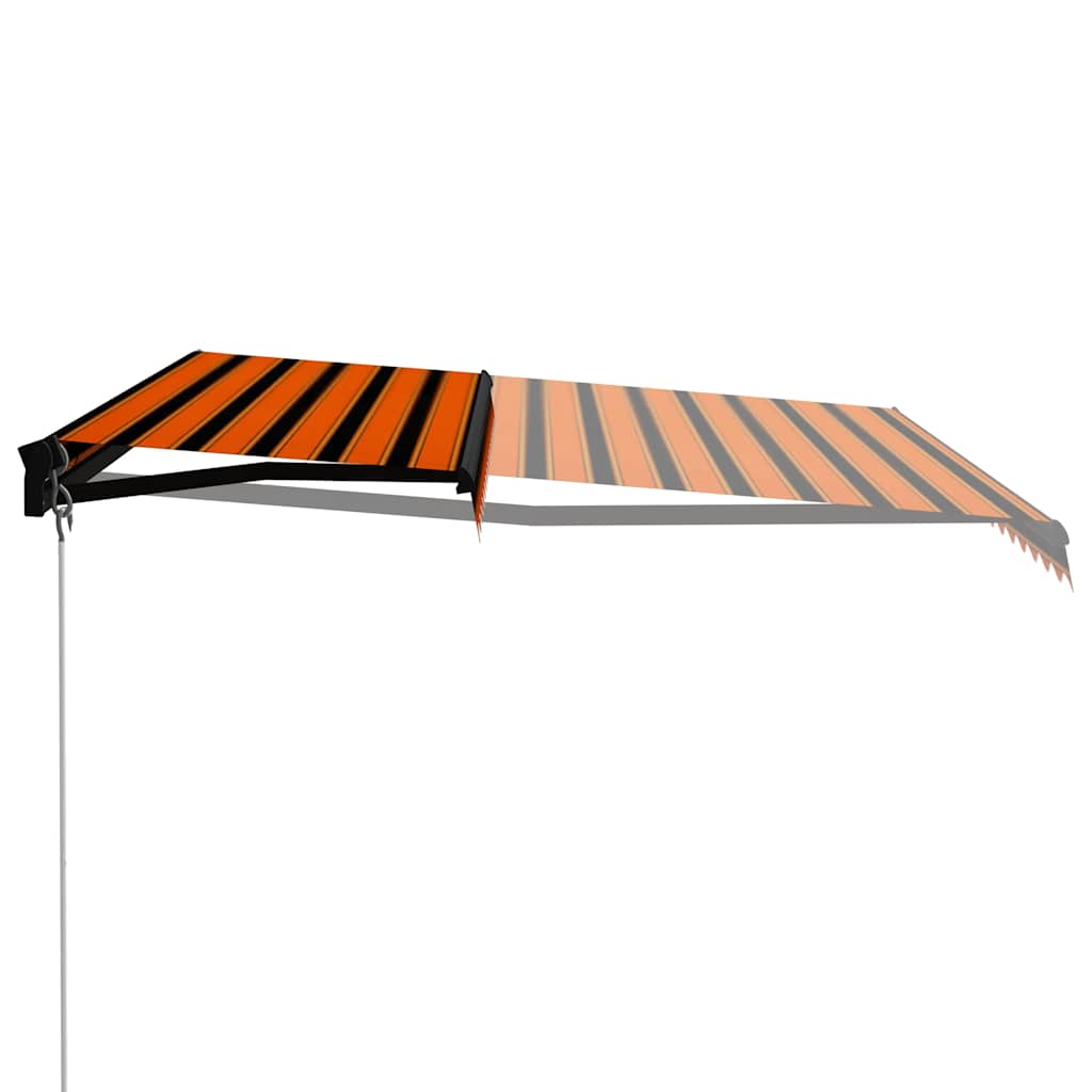 Thumbnail - vidaXL Markise Manuell Einziehbar mit LED 450x300 cm Orange & Braun