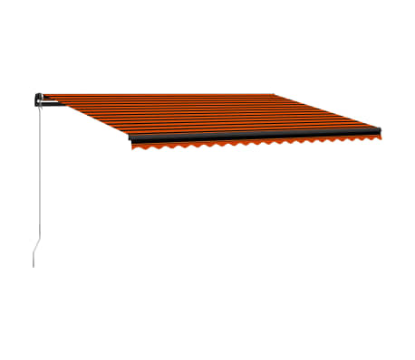 vidaXL Tenda Sole Retrattile Manuale LED 500x300 cm Arancione Marrone