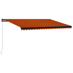 vidaXL Tenda Sole Retrattile Manuale LED 500x300 cm Arancione Marrone
