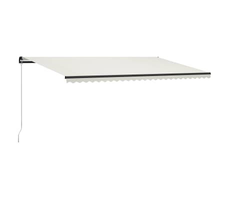 vidaXL Manuell uttrekkbar markise med LED 600x300 cm kremhvit