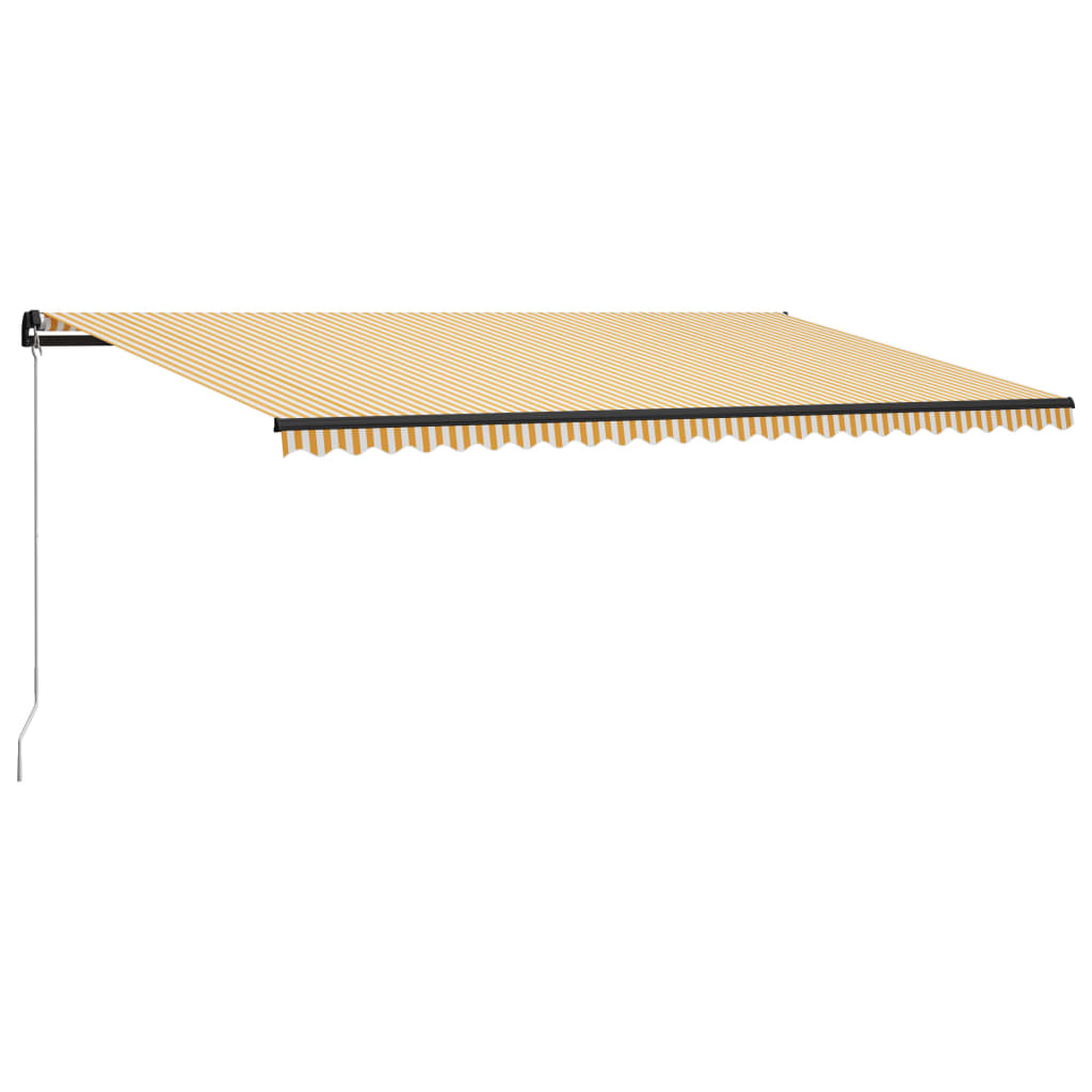 vidaXL Luifel handmatig uittrekbaar met LED 600x300 cm geel en wit