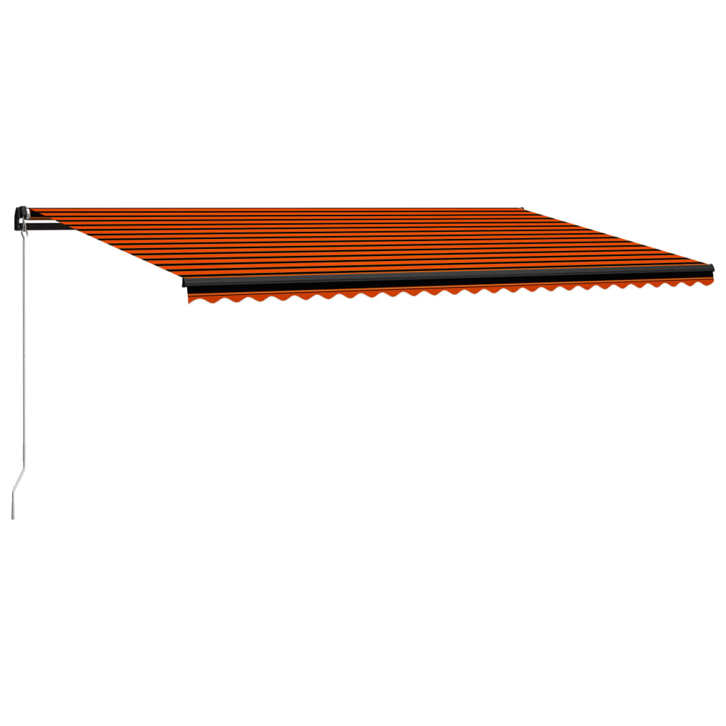 

vidaXL Luifel handmatig uittrekbaar met LED 600x300 cm oranje en bruin