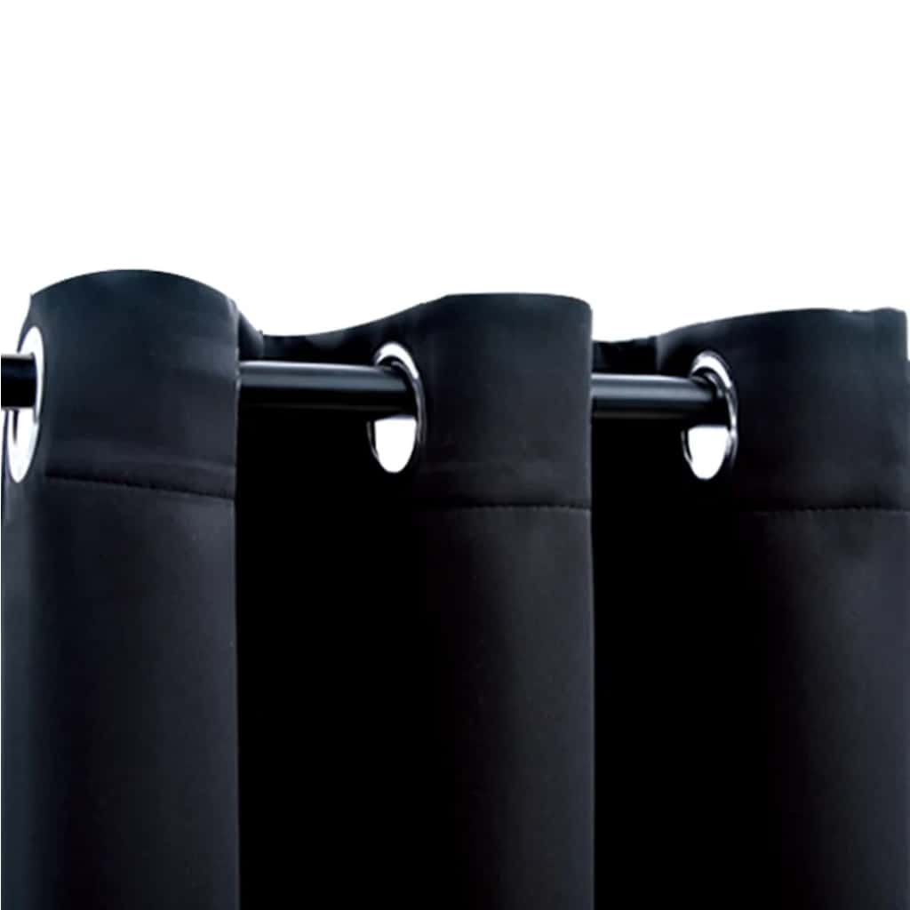 vidaXL 2 db fekete szövet sötétítő függöny gyűrűkkel 97 x 213 cm