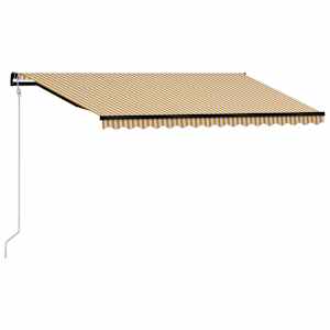 vidaXL Automaticky zaťahovacia markíza 400x300 cm žltá a biela