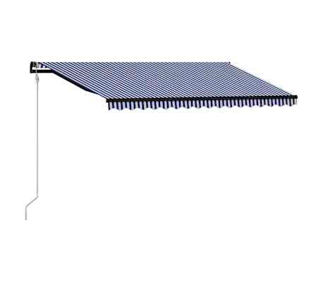 vidaXL Automatick&aacute; zatahovac&iacute; mark&yacute;za 450 x 300 cm modrob&iacute;l&aacute;