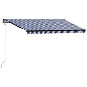 vidaXL Automatick&aacute; zatahovac&iacute; mark&yacute;za 450 x 300 cm modrob&iacute;l&aacute;