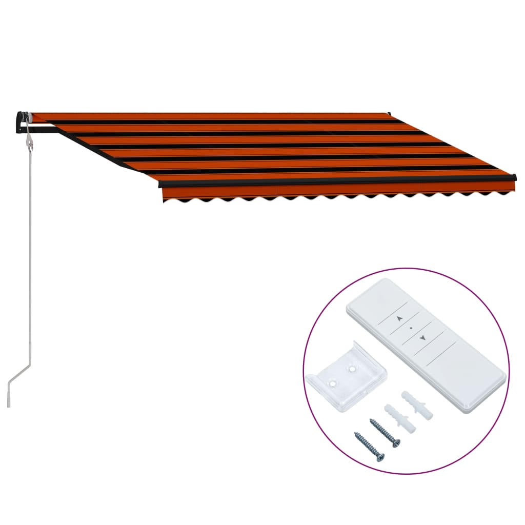 vidaXL Automatisch Einziehbare Markise 450×300 cm Orange und Braun