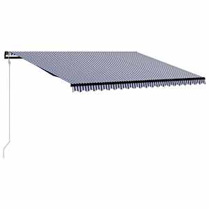 vidaXL Automatick&aacute; zatahovac&iacute; mark&yacute;za 500 x 300 cm modrob&iacute;l&aacute;