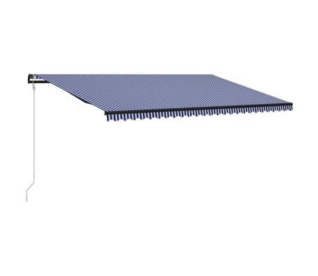 vidaXL Toldo autom&aacute;tico retr&aacute;ctil azul y blanco 600x300 cm