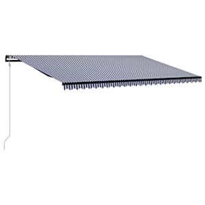 vidaXL Toldo autom&aacute;tico retr&aacute;ctil azul y blanco 600x300 cm