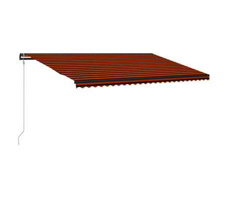 vidaXL Copertină retractabilă automat, portocaliu & maro, 600x300 cm