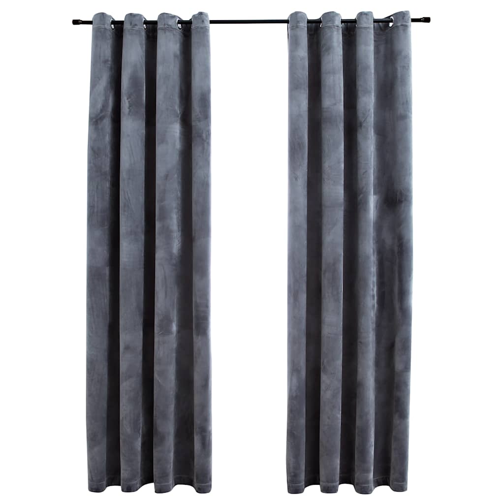 

vidaXL Blackout Curtains with Rings 2 pcs Anthracite 54"x63" Velvet