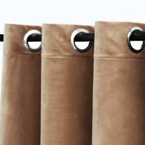 vidaXL Blackout Curtains with Rings 2 pcs Beige 37"x84" Velvet