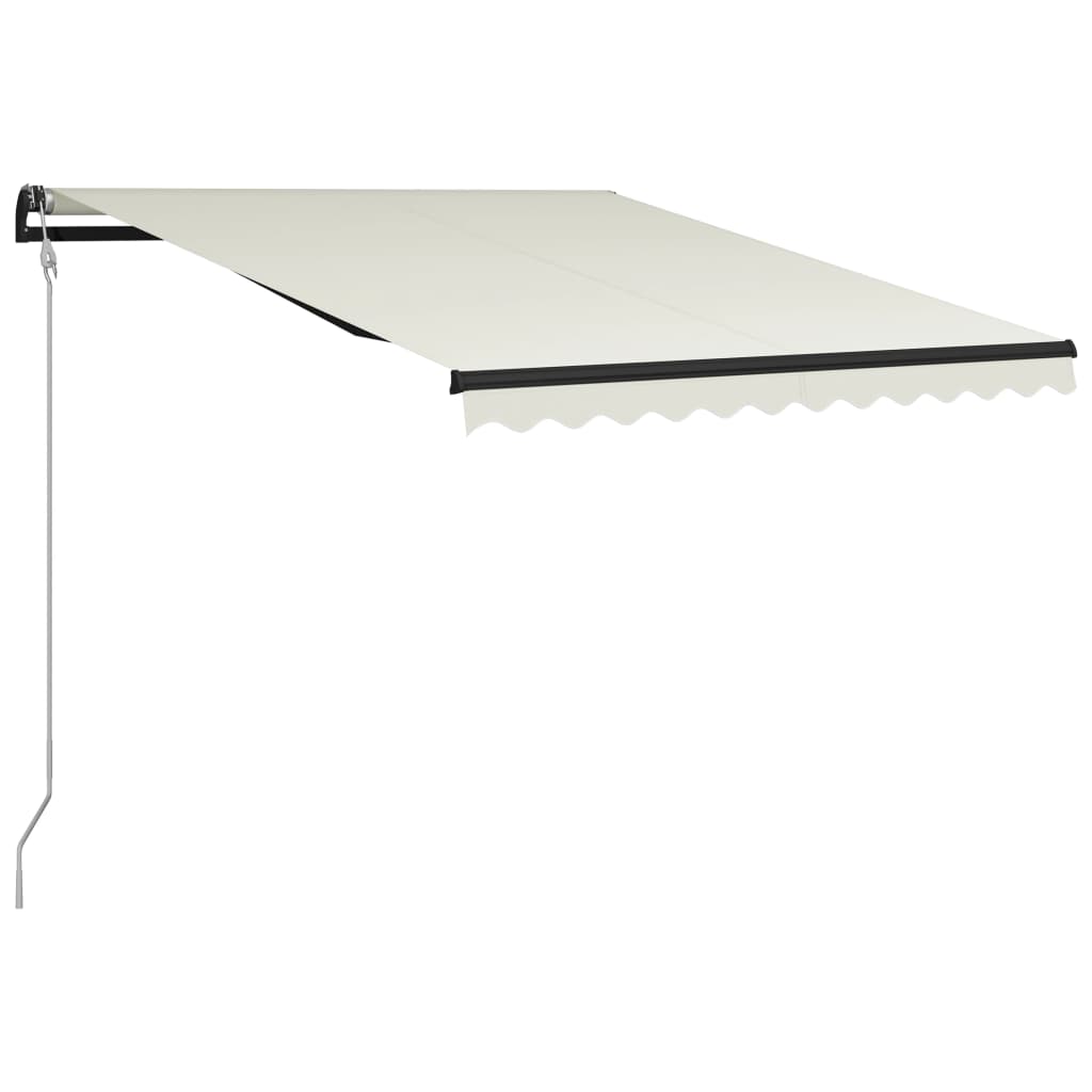 

vidaXL Luifel uittrekbaar met windsensor en LED 300x250 cm crème