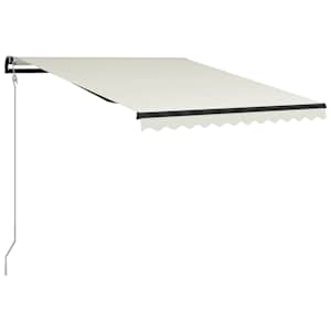 vidaXL Copertină retractabilă cu senzor v&acirc;nt & LED, crem, 300x250 cm