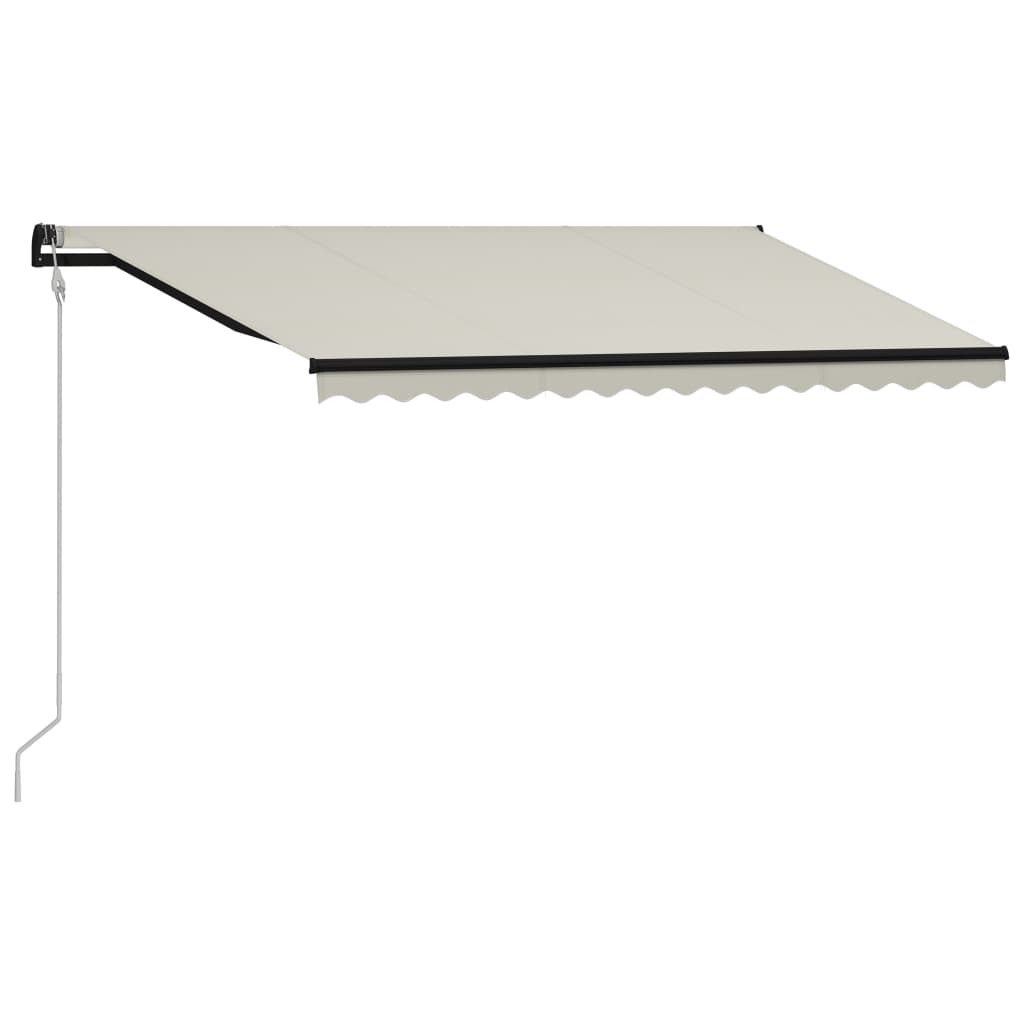 vidaXL Sisäänkelattava markiisi tuulisensori ja LED 400x300 cm kerma