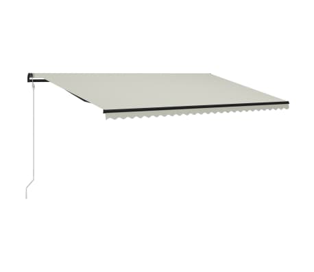 vidaXL Luifel uittrekbaar met windsensor en LED 600x300 cm cr&egrave;me
