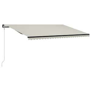 vidaXL Luifel uittrekbaar met windsensor en LED 600x300 cm cr&egrave;me