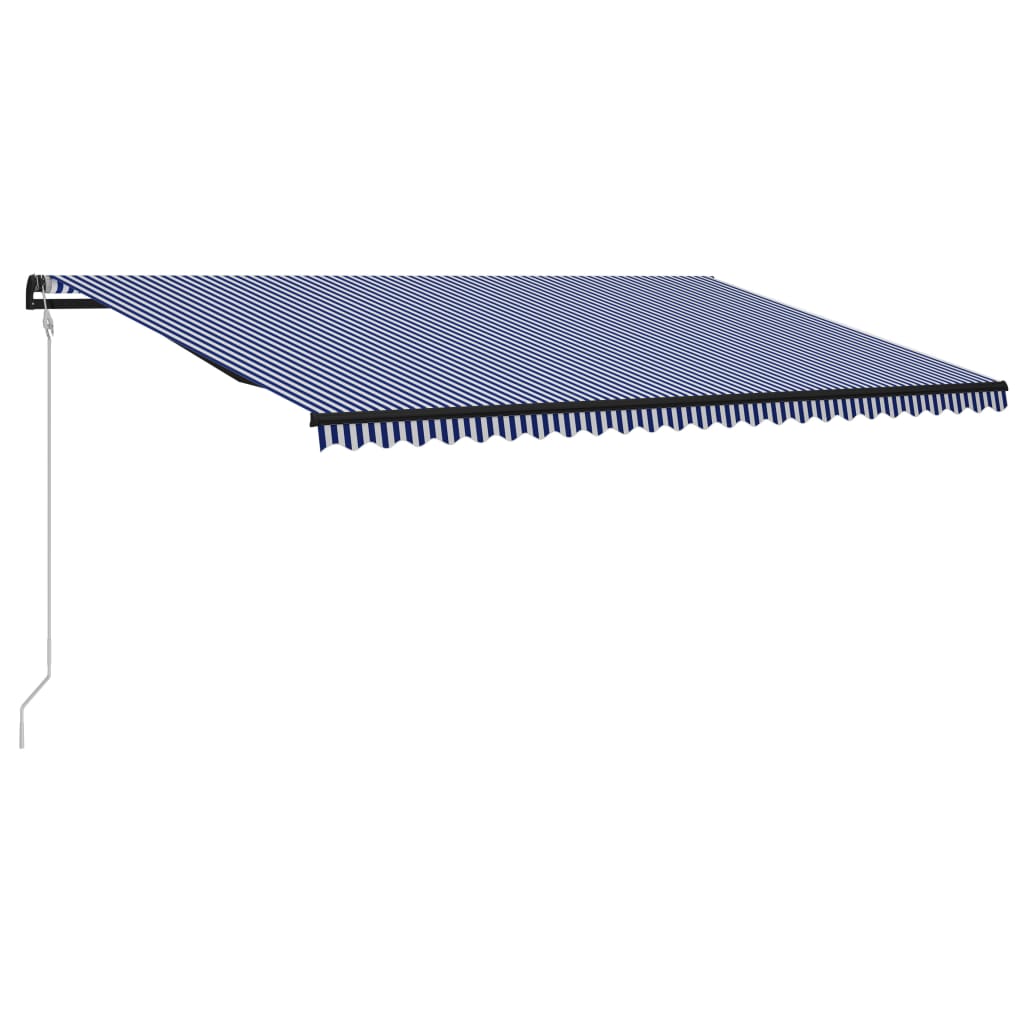 

vidaXL Luifel uittrekbaar met windsensor en LED 600x300 cm blauw wit